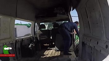Fucking with the fat woman in the old van. SAN248